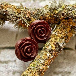 Handcrafted Rose Earrings.Boho Hippie Rose Earring